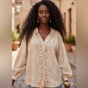 Elegant Cream Women's Top